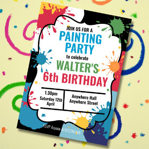 Invitation Enfants art party enfants peinture fêtes