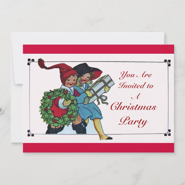 INVITATION ENFANTS AVEC CADEAUX DE NOËL (Devant)