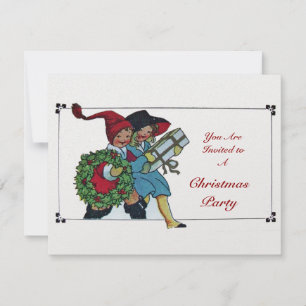 Invitation ENFANTS AVEC NOËL CADEAU DE glace
