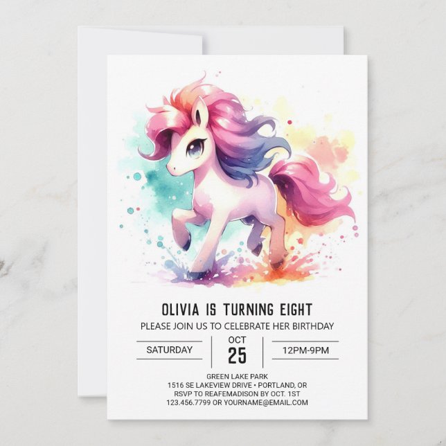 Invitation Enfants bohémiens Cheval Anniversaire (Devant)
