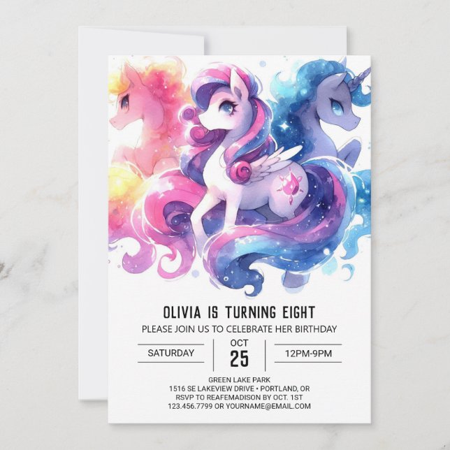 Invitation Enfants bohémiens Cheval Anniversaire (Devant)