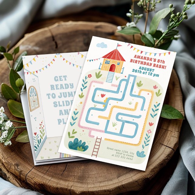 Invitation Enfants Bounce Bash, Jouer Anniversaire (Créateur téléchargé)