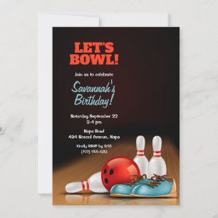 Invitation Enfants Bowling fête d'anniversaire