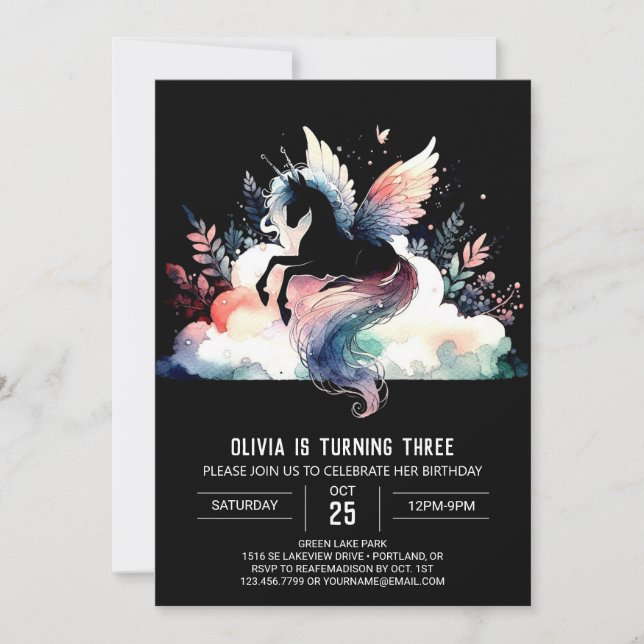 Invitation Enfants Cheval adorable Anniversaire (Devant)