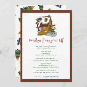 Invitation Enfants Christmas Elf Boy Adieu Lettre d'adieu Inv