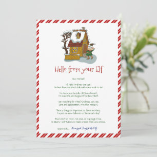 Invitation Enfants Christmas Elf Boy Hello Lettre Bonjour Inv