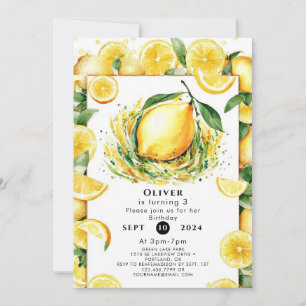 Invitation Enfants Citron personnalisé Anniversaire