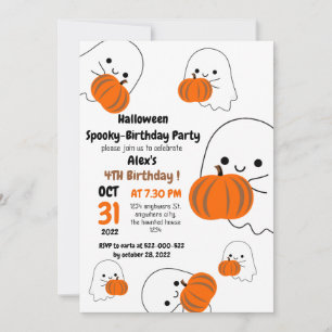 Invitation Enfants citrouilles éffrayants à halloween fête d'