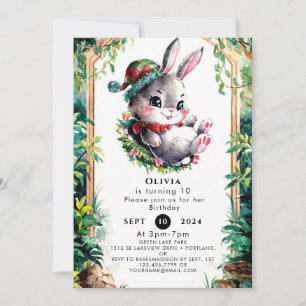 Invitation Enfants colorés Bunny Anniversaire