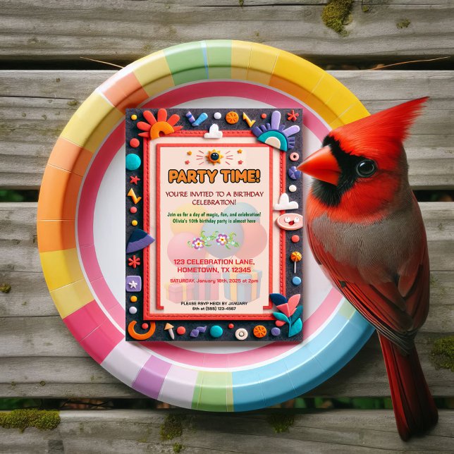 Invitation Enfants colorés sentent Anniversaire Fête Invitati (Créateur téléchargé)