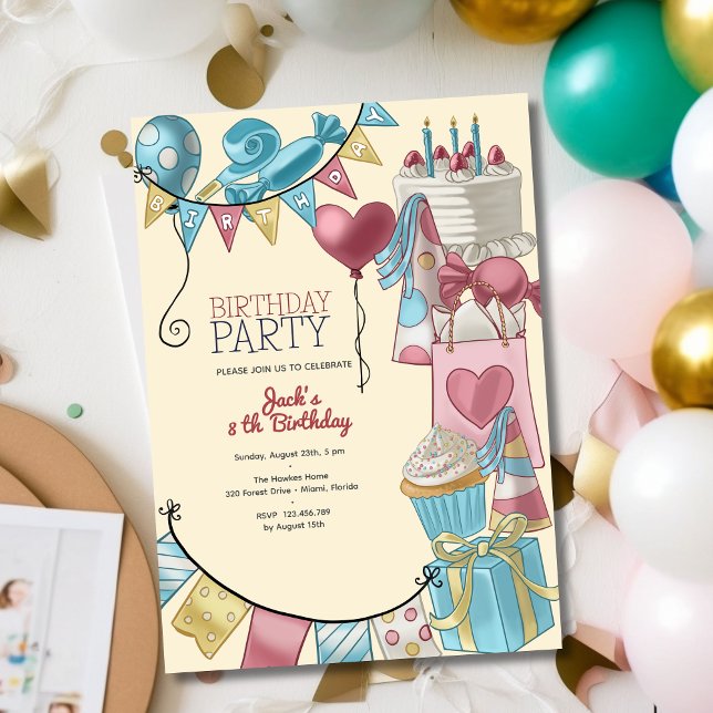 Invitation Enfants de fête d'anniversaire (Créateur téléchargé)