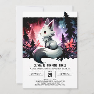 Invitation Enfants de la forêt Wolf Anniversaire