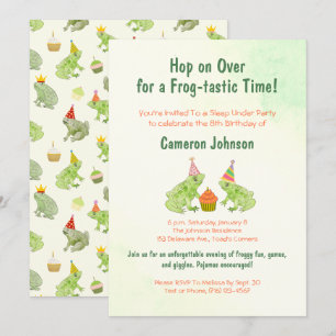 Invitation Enfants De La Grenouille Mignonne Dormir Sous La M