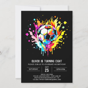 Invitation Enfants de soccer coloré en ligne Anniversaire