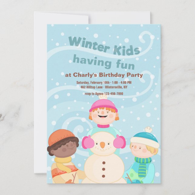 Invitation Enfants d'Hiver (Devant)