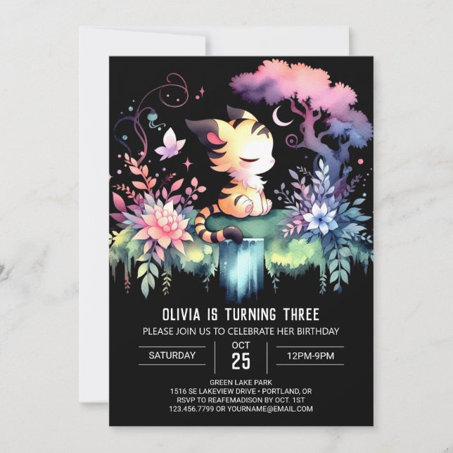 Invitation Enfants Digital Tiger Anniversaire (Devant)