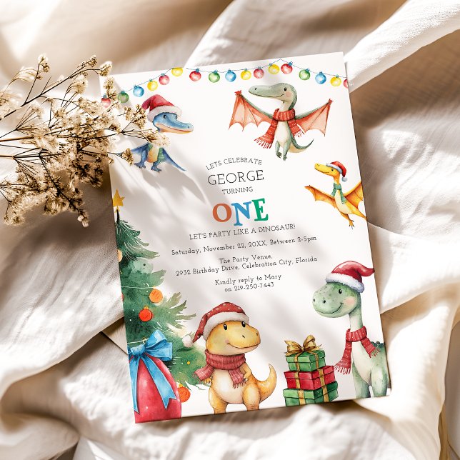 Invitation Enfants Dinosaur Première fête d'anniversaire Invi (Créateur téléchargé)