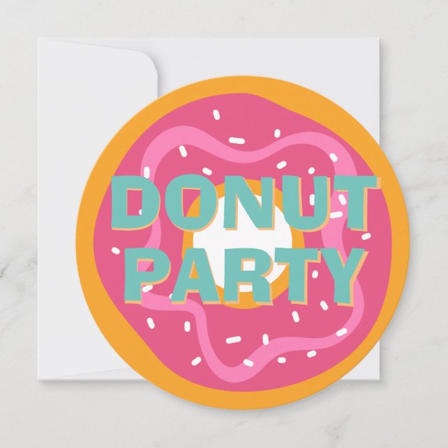Invitation Enfants Donut Party Fille Anniversaire (Devant)