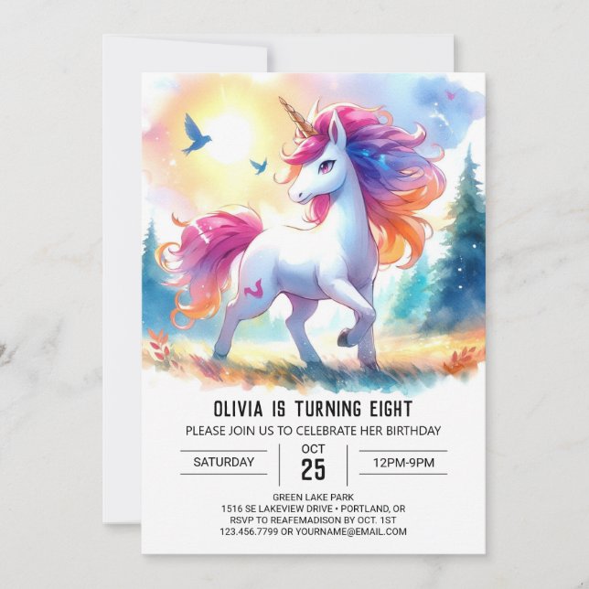 Invitation Enfants Élégants Anniversaire du Cheval (Devant)