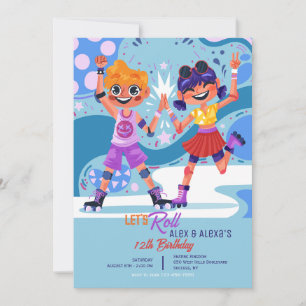 Invitation Enfants en patins à roulettes