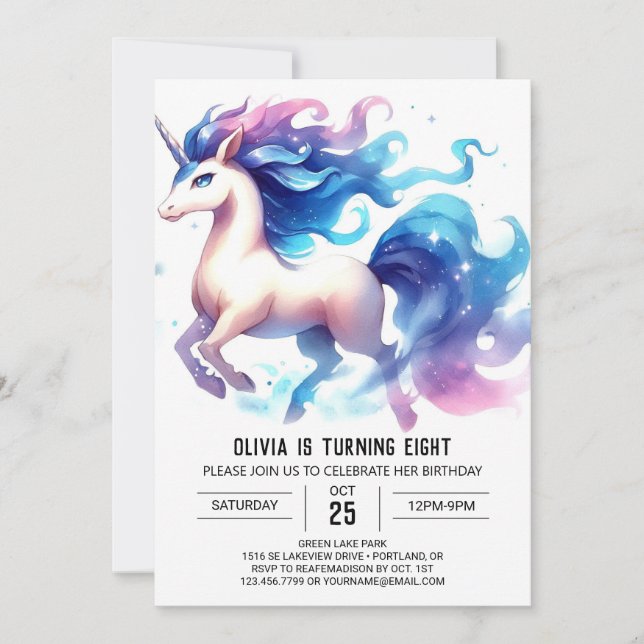 Invitation Enfants enchantés Cheval Anniversaire (Devant)
