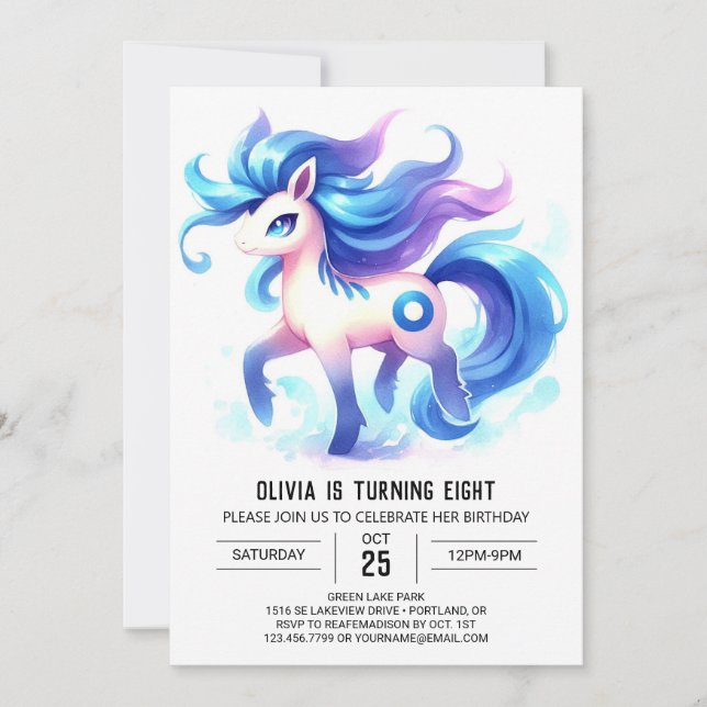 Invitation Enfants enchantés Cheval Anniversaire (Devant)