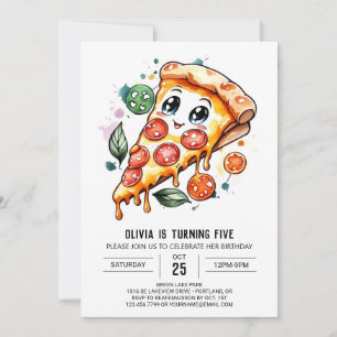 Invitation Enfants enchantés Pizza Anniversaire