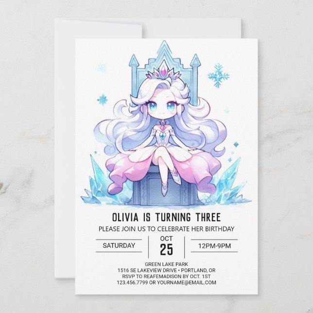 Invitation Enfants enchantés princesse Anniversaire (Devant)