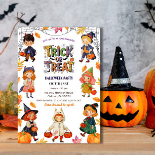 Invitation Enfants fête d'Halloween "des bonbons ou un sort"