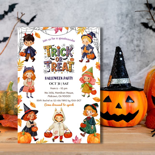 Invitation Enfants fête d'Halloween "des bonbons ou un sort"  (Créateur téléchargé)