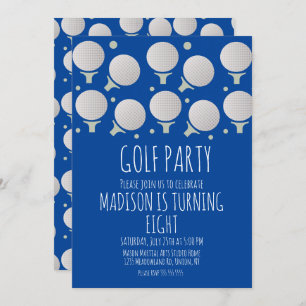 Invitation Enfants Golf Balls Anniversaire Fête Green Invitat