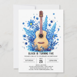 Invitation Enfants Guitare simple garçon Anniversaire