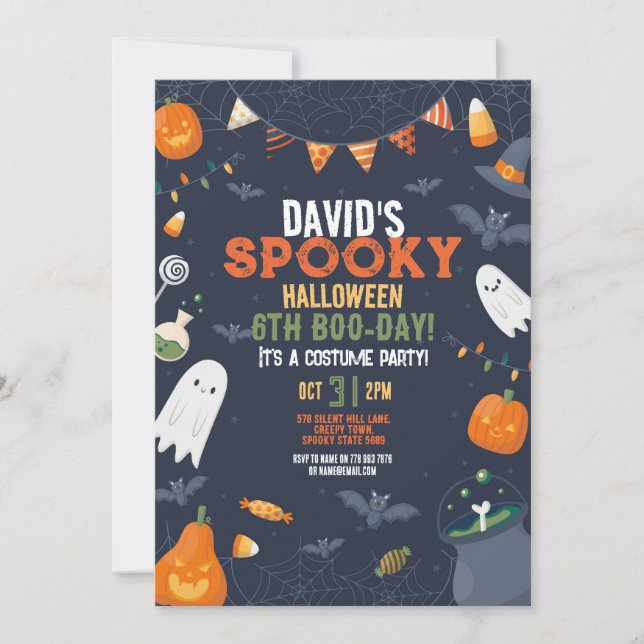 Invitation Enfants Halloween fête d'anniversaire Citrouilles  (Devant)