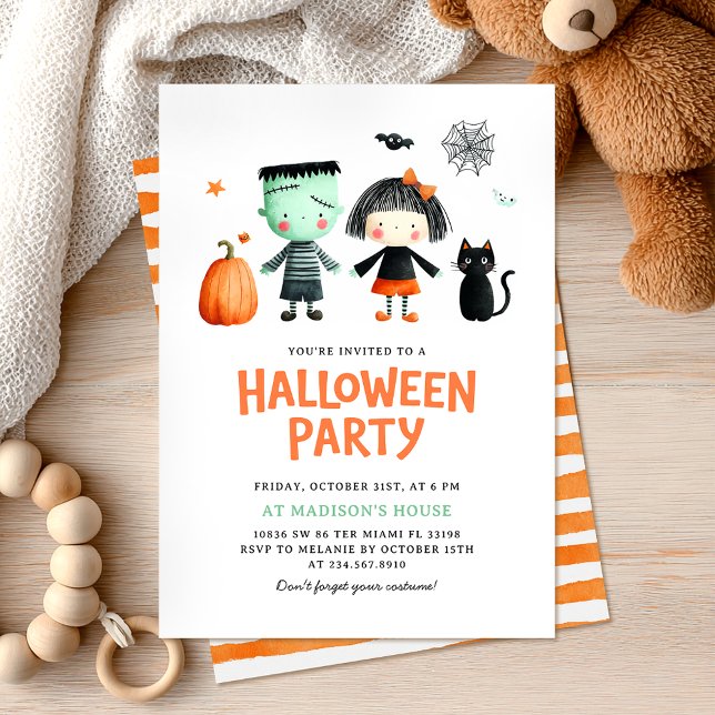 Invitation Enfants Halloween Party mignonne (Créateur téléchargé)