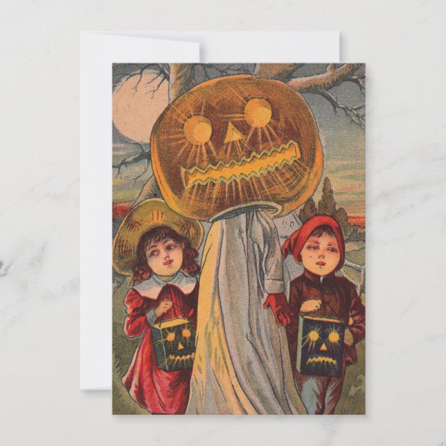 Invitation Enfants Halloween vintage / Carte Plat (Devant)