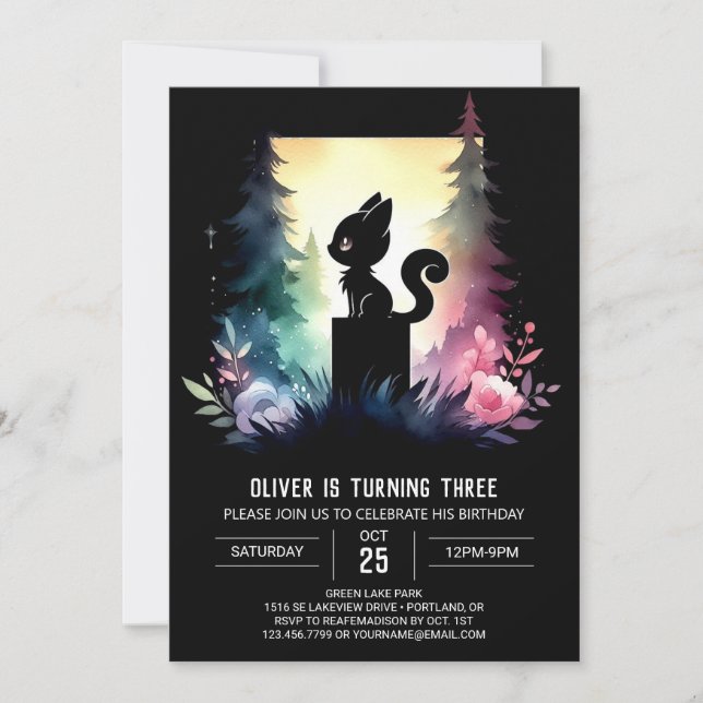 Invitation Enfants Happy Chat Anniversaire (Devant)