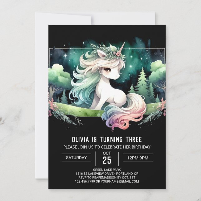 Invitation Enfants Imaginaire Cheval Anniversaire (Devant)