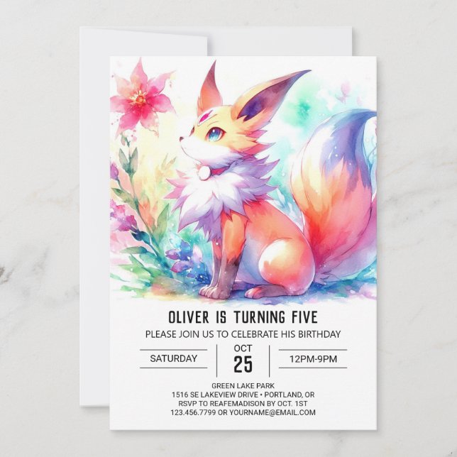 Invitation Enfants Joueurs Renard Anniversaire (Devant)