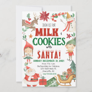 Invitation Enfants Lait de Noël et Cookies