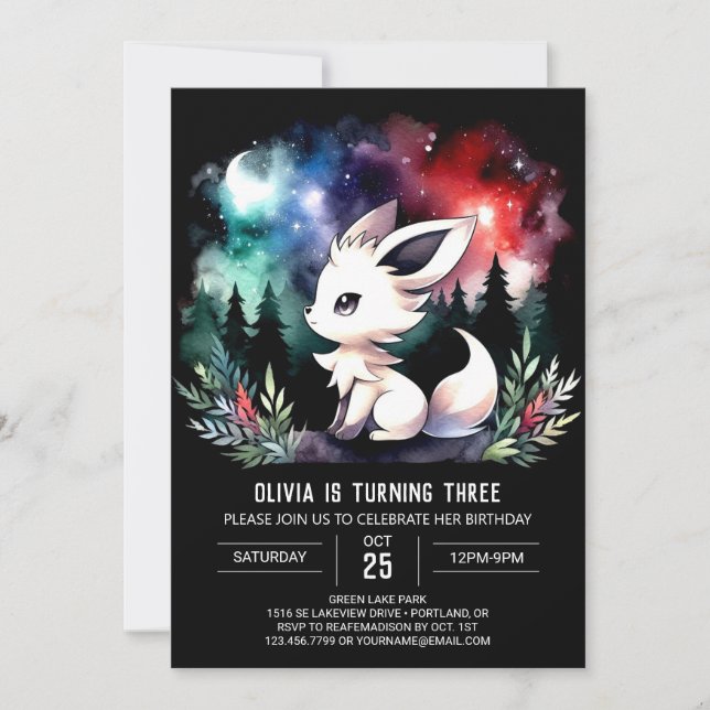 Invitation Enfants minimalistes Wolf Anniversaire (Devant)