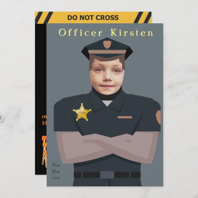 Invitation Enfants Modèle photo Anniversaire (Devant / Derrière)