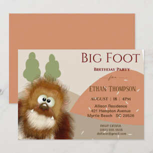 Invitation Enfants Nature Big Foot / Sasquatatard Anniversair