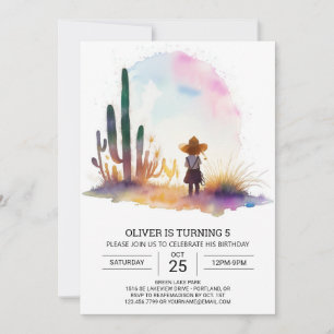 Invitation Enfants occidentaux personnalisés Cowboy Anniversa