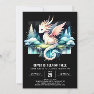 Invitation Enfants Pastel Dragon Anniversaire
