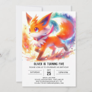 Invitation Enfants Pastel Fox Anniversaire