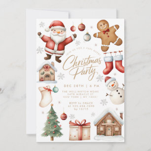 Invitation Enfants Père Noël Mignon Fête de Noël