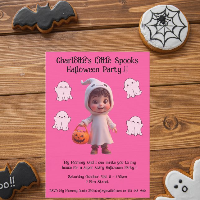 Invitation Enfants Petits Spots Fête d'Halloween (Little Spooks Halloween Party Invite)