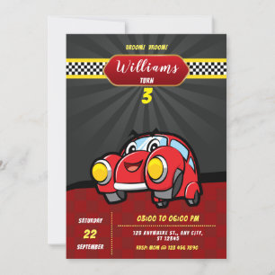 Invitation Enfants Racing Voitures Anniversaire Fête Invitati