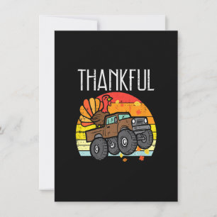 Invitation Enfants reconnaissants Monster Truck de Thanksgivi