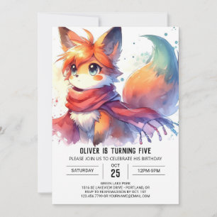 Invitation Enfants Renard forestier Anniversaire